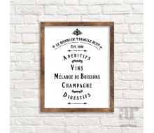 Personalized Vintage French Bistro Poster - Printable 20x30 Poster